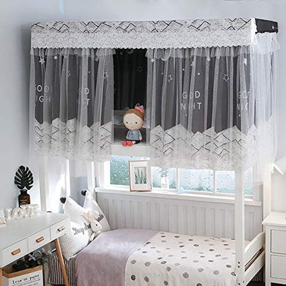 XGOPTS Students Dormitory Bunk Bed Curtains Dustproof Privacy Curtains Breathable Shading Nets Bedding Curtain Bed Tent Curtain Bed Canopy Blackout Cloth Curtain Single Sleeper Loft Bed Dorm Curtain