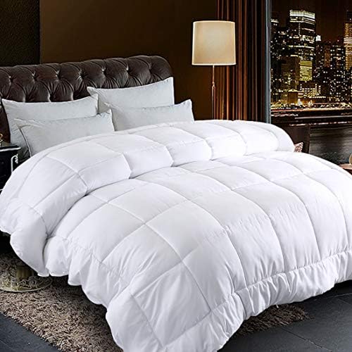  Comforter Queen Size White All Season Reversible Down Alternative Duvet Insert With Corner Tabs - Quality Winter Warm Soft Comforter (White,Queen,88"x88")