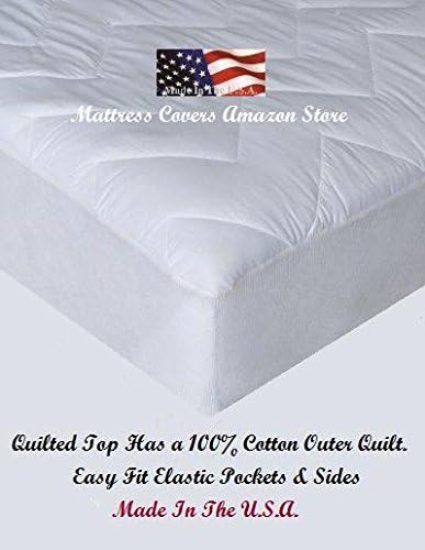  Super Single / Super Twin Quilted Cotton Waterbed Mattress Pad