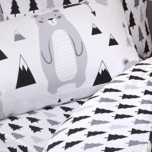  Scandi Bear Junior Toddler Duvet Cover And Pillowcase Set