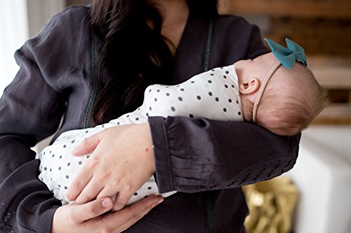  Copper Pearl Large Premium Knit Baby Swaddle Receiving Blanket Black And White Polkadots Willow