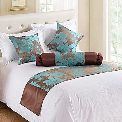  QFWMCW Modern Bed Runner Scarf Satin Jacquard Bed Runners & Scarves Hotel Decoration Bedspread With Pillow Bed Scarf For Foot Of Bed King