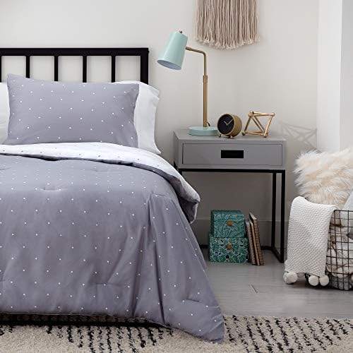  LINENSPA All Season Hypoallergenic Down Alternative Microfiber Comforter, Oversized King, Light Blue/White