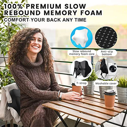  Anzhixiu Lumbar Support Pillow For Office Chair Help Sit More Upright - Lumbar Support Pillow For Scientific Lower Back Support Leaves More Sit Space - Standard