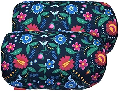  Bookishbunny 2pcs Micro Bead Roll Pillow Cushion For Bed Back Neck Head Body Support, 13" X 7", Various Designs (Dark Gray)