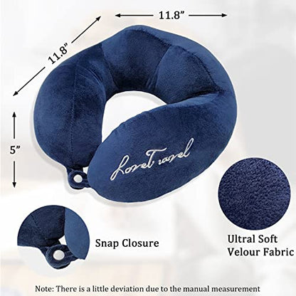  LAN SHAN QUE Travel Pillow For Airplane Car Sleeping Rest, Soft Comfortable Velour Cover, Head Support Pain Relief Neck Pillow With Eye Mask