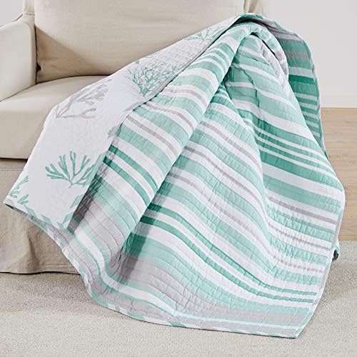  Levtex Home - Truro - Euro Sham (26x26in.) - Tropical Coral In Shades Of Teal