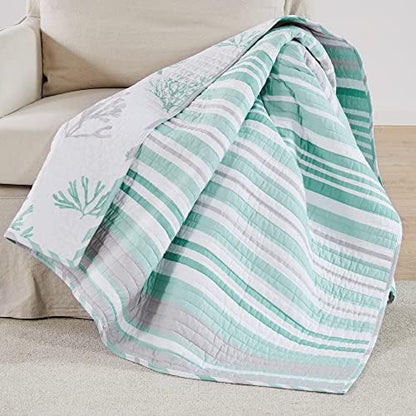  Levtex Home - Truro - Euro Sham (26x26in.) - Tropical Coral In Shades Of Teal