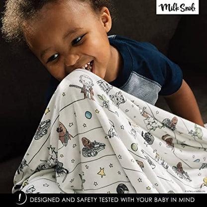  Milk Snob Star Wars Baby Blanket, Precious Padawans - Super Soft, Weighted, Dual Layer - Newborn Swaddle, Security Blanket, Nursery Room Toddler Bed Essentials, Premium Rayon Blend, 35x35