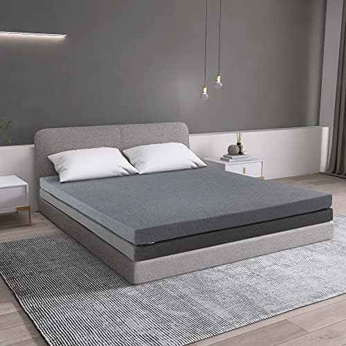  Erdoru 4 Inch Full Size Mattress Topper With Removable Cover,8 Inch Memory Foam Mattress,2-in-1 Combination Mattress Topper In A Box,CertiPUR-US Certified,Grey