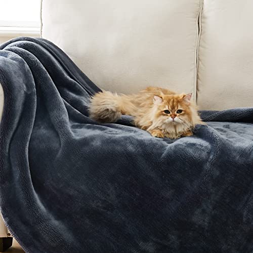 Ugg 11063 Whitecap Plush Flannel Oversized Reversible Fleece Throw Blanket Lightweight Comfortable Cozy Hotel Style Home Decor Soft Luxurious Blanket For Living Or Bed Room, 70 X 50-Inch, Denim