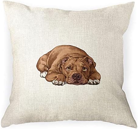  WIRESTER Sofa Pillow Case, Decorative Throw Pillow Cushion Cover For Home Office 18 X 18 Inch, Cute Grey Toy Poodle