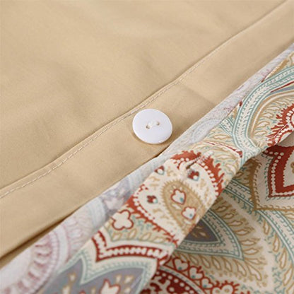  Brandream Paisley Duvet Cover King Size Gold Classy Regal Themed Luxurious Boho Bedding Super Soft Egyptian Cotton 3 Piece Modern 800-Thread-Count Duvet Quilt Cover Set
