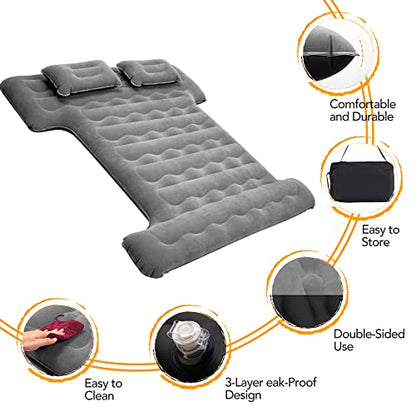  Truck Bed Air Mattress For 5.5-5.8Ft Inflatable Air Mattress For Short Truck Beds Truck Tent Camping Accessories With Pump Pillows Full Size Compatible With F150, Ram, GMC, Ect