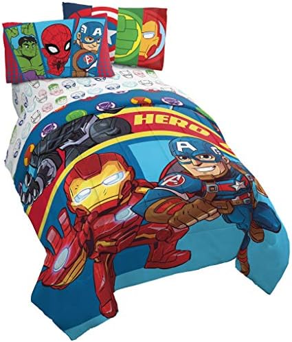  Jay Franco Minecraft Monster Hunters 5 Piece Queen Bed Set - Includes Reversible Comforter & Sheet Set - Bedding Features Creeper - Super Soft Fade Resistant Microfiber (Official Minecraft Product)