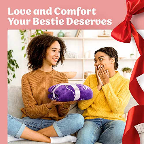  St Friend Blanket, Best Friend Birthday Gifts For Women, Gift For Best Friend, Bestie Gifts For Women Unique, BFF Gifts For Women, 65” X 50” (Sassy - Purple)