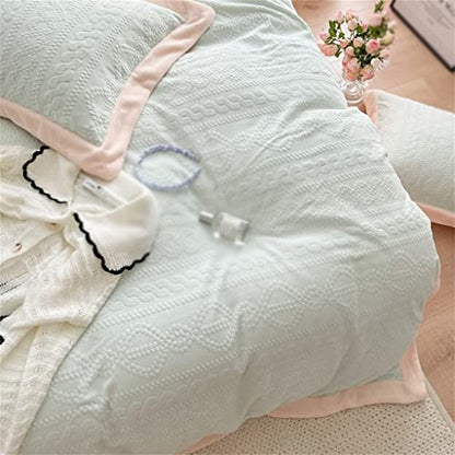  WALNUT 4 Pieces Super Soft Comfortable Plush Quilt Cover Pillow Sheet Carved Velvet Duvet Cover Beige Queen Double (Color : D, Size : 200 * 230cm)
