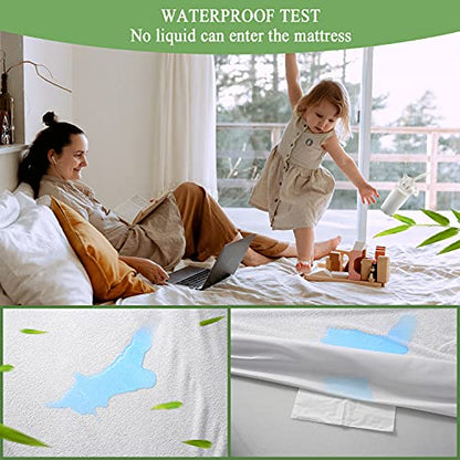  Amazon Brand – Pinzon Premium Mattress Protector Bamboo Viscose Waterproof Breathable Fit Up To 18" - Full XL