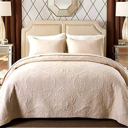  ABREEZE Cotton Bedspread Quilt Sets Floral Patchwork Coverlet Set Comforter Paisley Quilted Coverlet With Pillow Shams, Farmhouse Bedding Set,European Gorgeous Floral Pattern, King Size