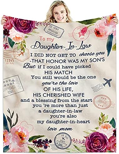  To My Daughter In Law Gift Ideas From Moms Flannel Fleece Blanket Super Soft Throw Warm Blankets Future Daughter-in-Law Birthdays Anniversary Wedding Gifts Presents Idea For Bed Sofa Adults 60"X50"