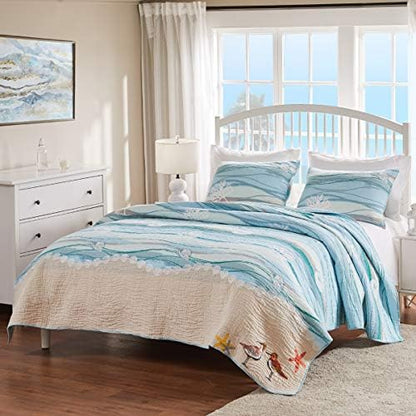  Greenland Home Maui Quilt Set, King/California King (3 Piece), Multi