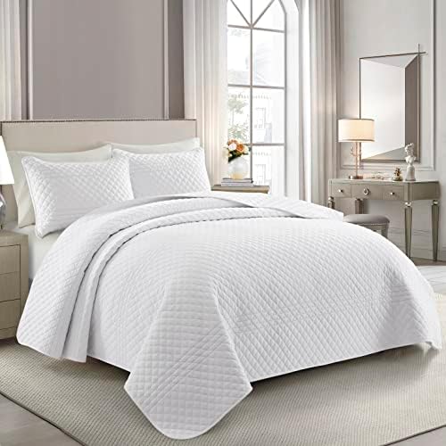  Bonlino Quilt Bedding Set Bed Queen - Lightweight Soft Quilt Summer Farmhouse Quilt Set, Modern Boho Style Striped As Bedspread Coverlet, With 2 Pillow Shams For Home Bedroom All Season (Grey, Queen)
