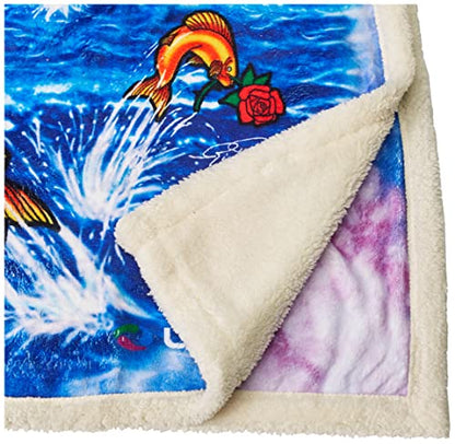 Men's Grateful Dead Ship Of Fools Warm Coral Fleece Throw Blanket, Multicolor, 50" X 60"