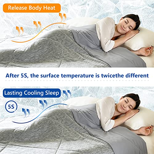  INGEROOM Cooling Comforter For Hot Sleepers Absorbs Body Heat To Keep Cool, Cold Tech Fabric,Summer Comforter Machine Washable Cooling Blanket For Hot Sleepers - King Size（Grey 90'' X 108''）