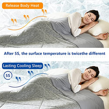  INGEROOM Cooling Comforter For Hot Sleepers Absorbs Body Heat To Keep Cool, Cold Tech Fabric,Summer Comforter Machine Washable Cooling Blanket For Hot Sleepers - King Size（Grey 90'' X 108''）