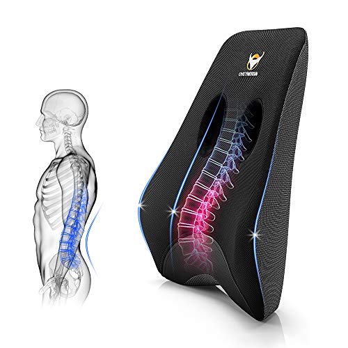  OVEYNERSIN Lumbar Pillow, Comfortable Lumbar Support Pillow, Office Car Seat Cushion, Memory Foam Back Cushion With Breathable Mesh For Relieves Back, Hip, Tailbone, Sciatica Pain