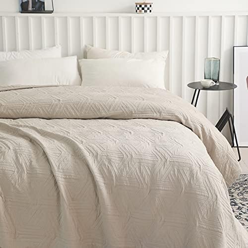  100% Cotton Bedspread Jacquard Super Soft Pattern Quilt Textured Coverlet Home Collection Reversible - Princeton Dark Grey, Twin