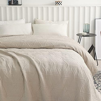  100% Cotton Bedspread Jacquard Super Soft Pattern Quilt Textured Coverlet Home Collection Reversible - Princeton Dark Grey, Twin