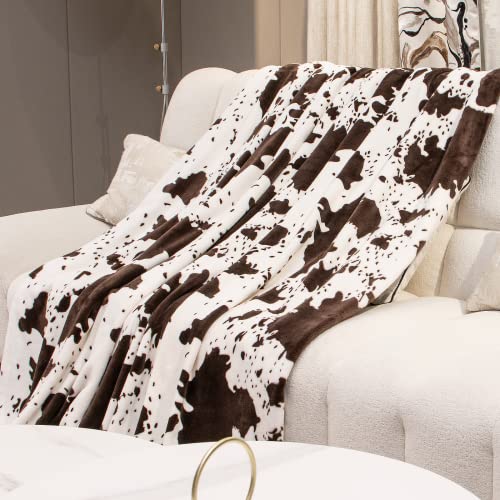  Fleece Blanket Cow Print Soft Throw Blanket Lightweight Throw Blanket