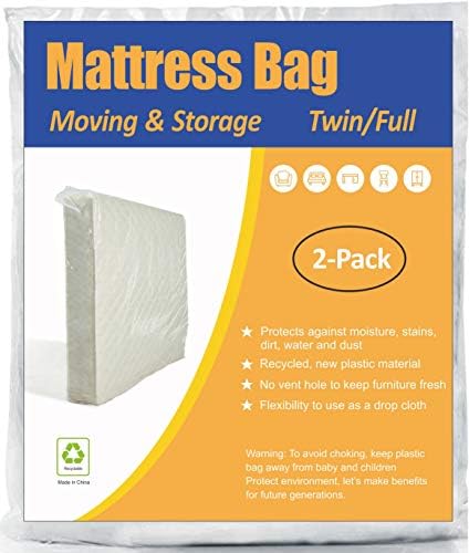  2 Pack Mattress Bag For Moving And Storage, Medium Weight, Fits Queen And King Size Mattress