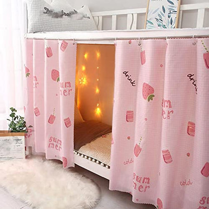  Bunk Bed Drapes For Bottom 2 Pcs/Set Lightproof Bed Canopies Curtain In Student Dormitory Bedroom Cute Lighttight Cloth (Cat&Star,3.8ft H)