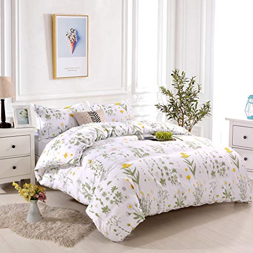  YMY Lightweight Microfiber Bedding Duvet Cover Set,Floral Printing Pattern