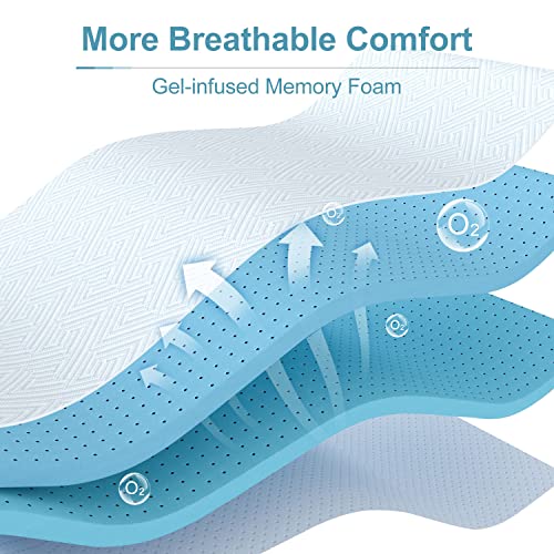  Sleepmax 4 Inch Gel Mattress Topper Queen - Medium Firm Memory Foam Mattress Pad, Supportive & Pressure Relieving - Bed Topper With Ventilated Cover Enhance Comfortable & Breathable