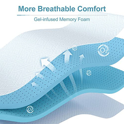  Sleepmax 4 Inch Gel Mattress Topper Queen - Medium Firm Memory Foam Mattress Pad, Supportive & Pressure Relieving - Bed Topper With Ventilated Cover Enhance Comfortable & Breathable