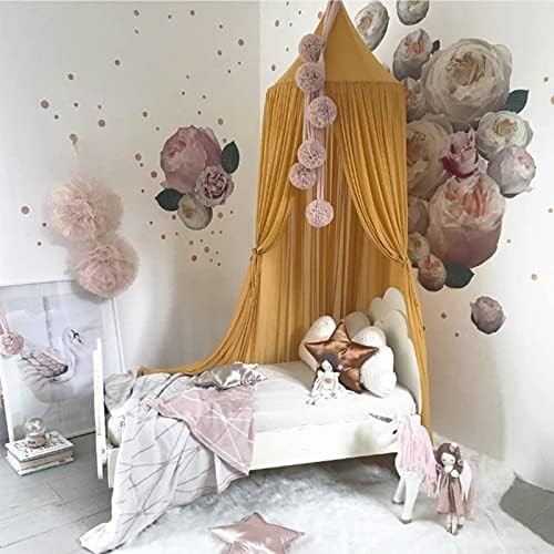  Bed Canopy For Girls Yellow Canopy Bed Curtains Baby Dome Bed Canopies For Kids Rooms Or Cribs Nursery