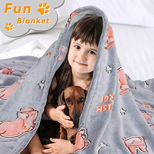  Cute Corgi Blanket Corgi Gifts For Corgi Lovers Glow In The Dark Blanket Kawaii Cartoon Flannel Plush Kids Blanket Corgi Stuff Decor Home Soft Flannel Blanket For Couch Sofa Christmas Birthday Gifts