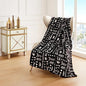  Juicy Couture - Throw Blanket | Crown Royal | Plush And Cozy | Decorative Blankets For Sofas, Chairs And Beds| Luxurious And Soft | Chic Home Decor | Measures 50" X 70" | Black/White