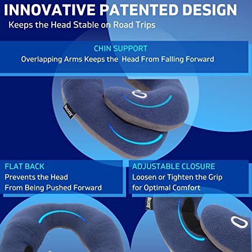  BCOZZY Kids Travel Neck Pillow, Supports The Neck, Head & Chin, Stops The Head From Falling Forward, For Kids Who Fall Asleep In The Car Seat & Plane, For Kids 3-7 Y/O, Navy
