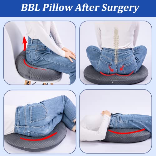  Coceyese BBL Pillow After Surgery For Butt Sleeping, Brazilian Butt Lift Pillow Post Surgery Recovery For Sitting Sleeping Driving Donut Pillow For Woman Lumbar Back Cushion Seat Foam (Dark Grey)