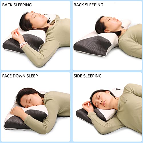  Side Sleeper Pillow For Neck And Shoulder Pain，Neck Pillows For Pain Relief Sleeping Best Memory Foam Pillows For Bed Butterfly Ergonomic Pillow Cervical Neck Support Pillows For Sleeping