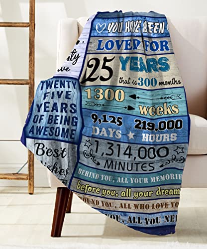  25th Birthday Gifts For Women Blanket 60"X50", 25th Birthday Decorations For Men Women, Gifts For 25 Year Old Male Female, Best Birthday Gift Ideas For Women Men