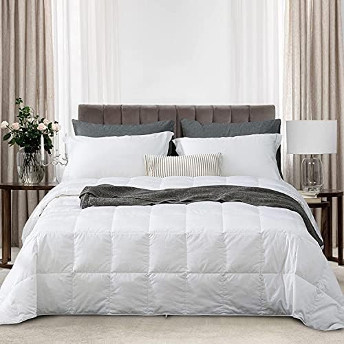  Down Blanket, Extra Lightweight Summer Comforter/Duvet Insert, Noiseless & Extra Soft, 400 Thread Count,King Size 106x90 Inches,12 Ounce Fill Weight, White……