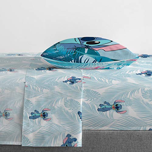  Jay Franco Disney Lilo & Stitch Floral Fun Twin Sheet Set - 3 Piece Set Super Soft And Cozy Kid’s Bedding - Fade Resistant Microfiber Sheets (Official Disney Product)