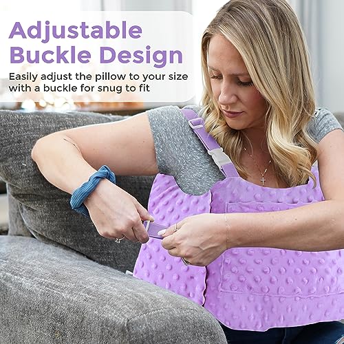  Zomaple Mastectomy Pillow With Strap - Post Surgery Pillow, Breast Pillow For After Heart Surgery, Breast Reduction & Augmentation Patients - Heart Pillow For Sleeping, Recovery & Seatbelt Protection