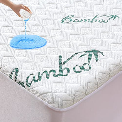  Ing Mattress Protector, Cooling Waterproof Bamboo King Size Mattress Pad Cover, 3D Air Soft King Size Mattress Cover For 6-18 Inches Mattress