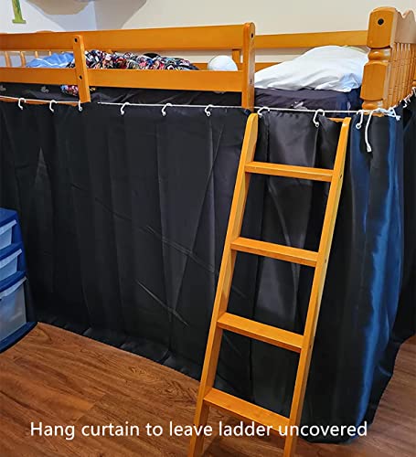  Full Size Bottom Bunk Bed Blackout Curtains For Full For Men Women Teen Boys, Black, 2 Panels